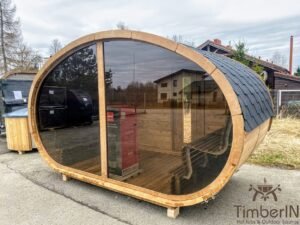 Ovale Houten Buitensauna Hobbit (1)