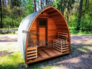 Buitentuin Houten Sauna Red Cedar Met Elektrische Kachel En Veranda (10)