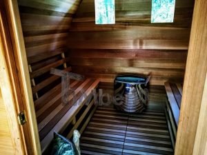 Buitentuin Houten Sauna Red Cedar Met Elektrische Kachel En Veranda (2)