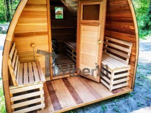 Buitentuin Houten Sauna Red Cedar Met Elektrische Kachel En Veranda (8)