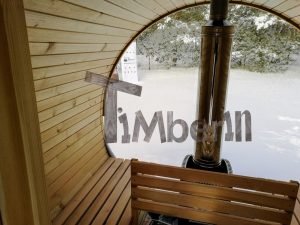 Outdoor Barrel Sauna Met Een Panoramisch Raam (17)