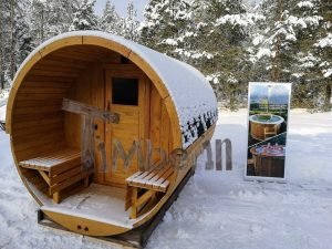 Outdoor Barrel Sauna Met Terras En Een Elektrische Kachel (3)