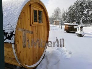 Outdoor Barrel Sauna Met Terras En Een Elektrische Kachel (8)