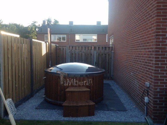 Hottub Fiberglas Met Geïntegreerde Kachel Thermohout Wellness Royal, Anita, Bergen, Netherlands (5)