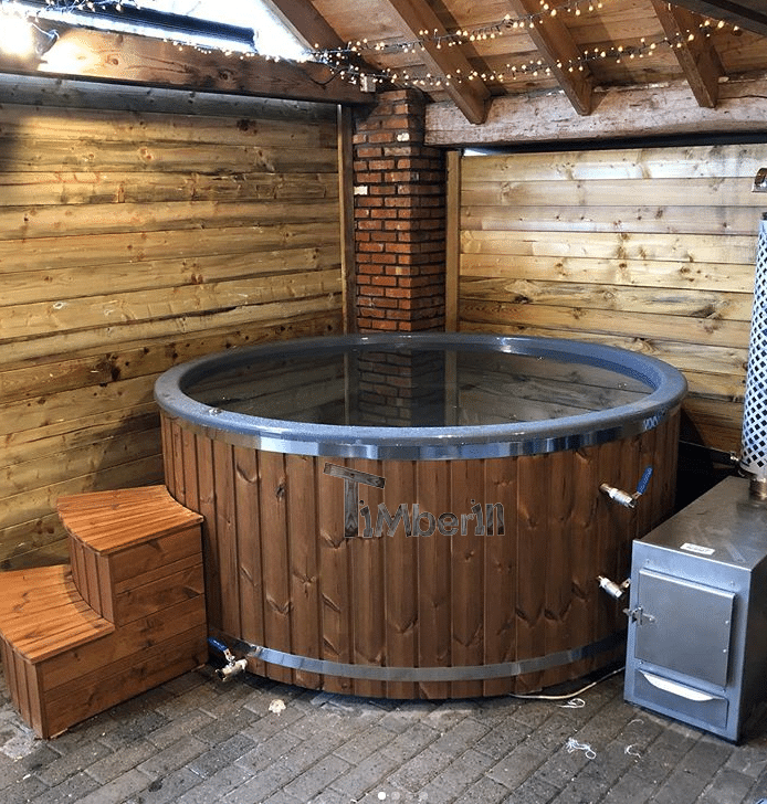 Buiten SPA Fiberglas Met Externe Kachel, Jacobs, Zandvliet, Belgium