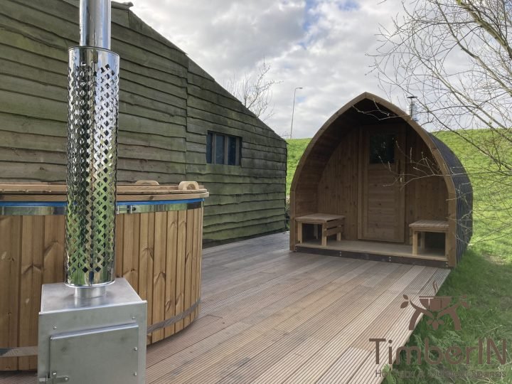 Buiten Hottub Met Externe Kachel Hout Gaskachel Pellet, Buitensauna Pod Iglu, Martijn, Lexmond, Nederland (2)