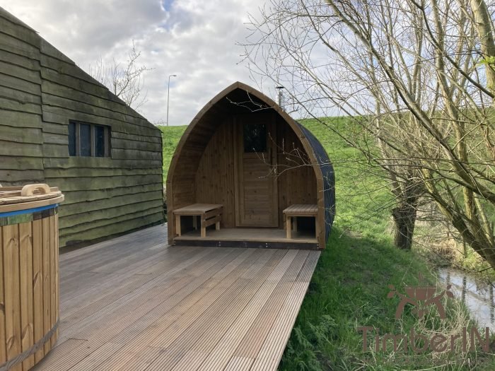 Buiten Hottub Met Externe Kachel Hout Gaskachel Pellet, Buitensauna Pod Iglu, Martijn, Lexmond, Nederland (3)