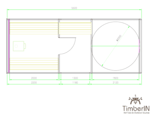 Buitensauna Rond Barrel Met Hottub Van Glasvezel