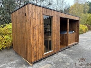 Moderne Tuin Sauna Met Hot Tub (1)