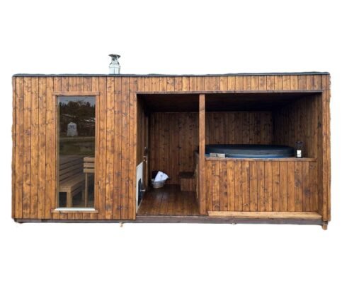 Moderne Tuin Sauna Met Hot Tub (9)