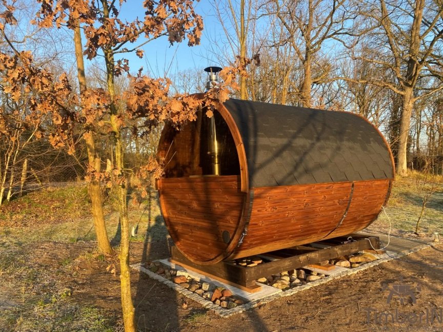 Buitensauna van hout