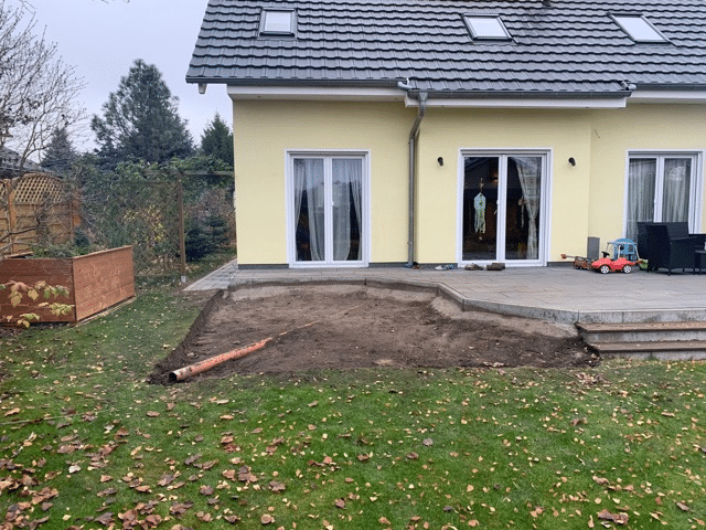 Vrijgemaakte zone voor de toekomstige hottub