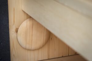 TimberIN Nordic Cube detail van het ventilatierooster