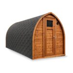 Iglo-sauna TimberIN Nordic Pod Custom zonder veranda, witte achtergrond